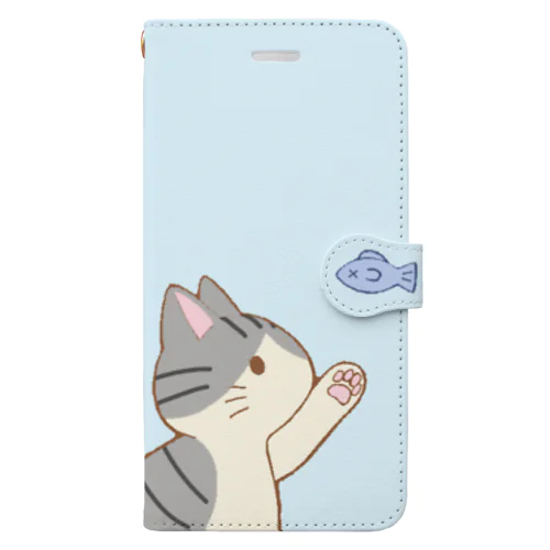 お魚にゃー　サバ白 Book-Style Smartphone Case