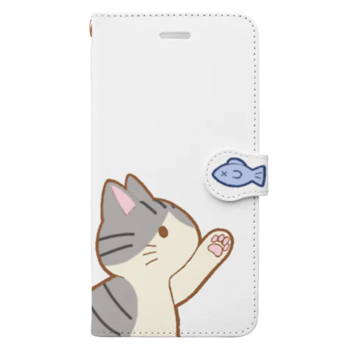 お魚にゃー　サバ白 Book-Style Smartphone Case