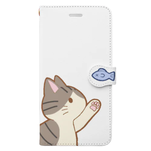 お魚にゃー　キジ白 Book-Style Smartphone Case