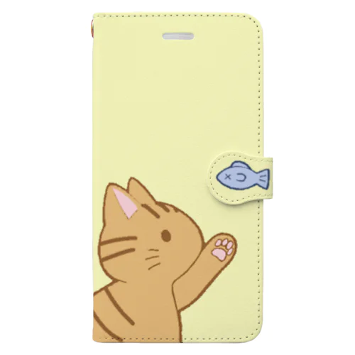 お魚にゃー　茶トラ Book-Style Smartphone Case