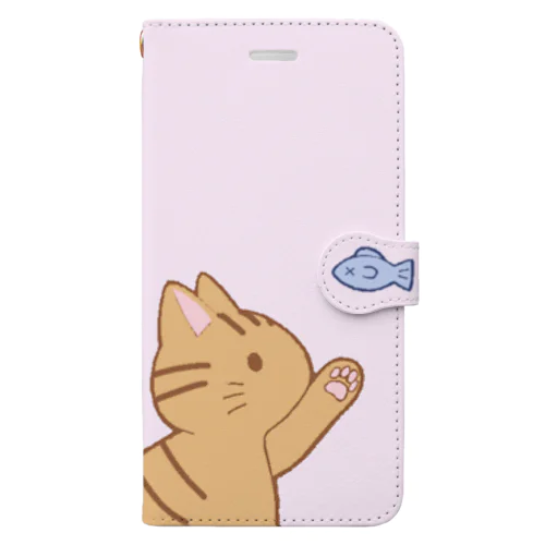 お魚にゃー　茶トラ Book-Style Smartphone Case