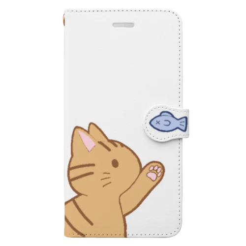 お魚にゃー　茶トラ Book-Style Smartphone Case