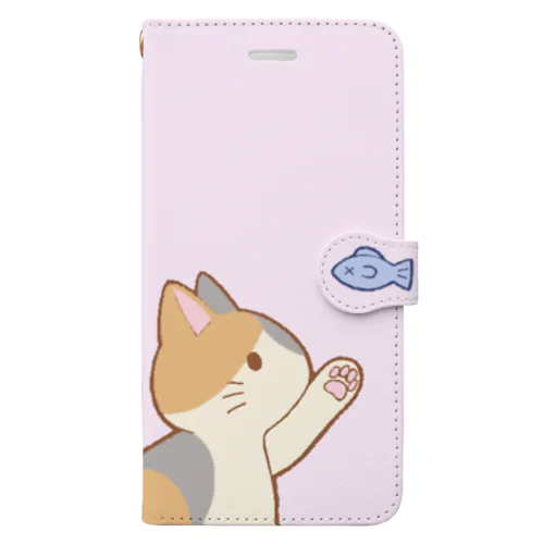 お魚にゃー　三毛 Book-Style Smartphone Case