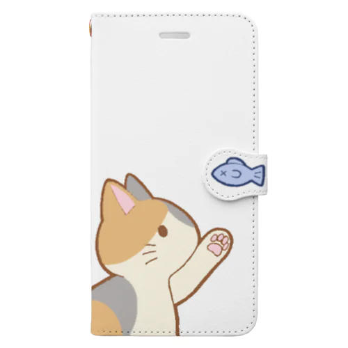 お魚にゃー　三毛 Book-Style Smartphone Case