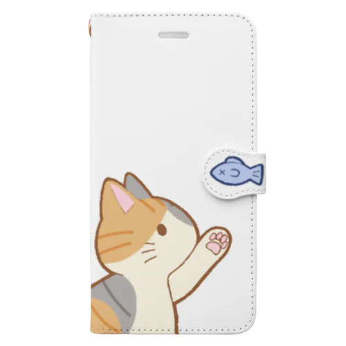 お魚にゃー　縞三毛 Book-Style Smartphone Case