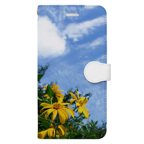 菊芋と空と雲　DATA_P_134　sky　cloud Book-Style Smartphone Case