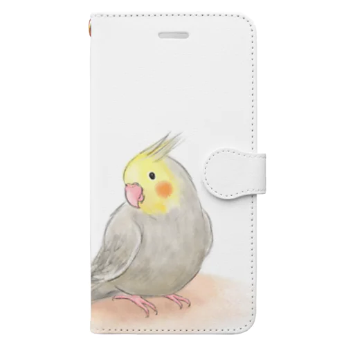 オカメインコ　シナモン【まめるりはことり】 手帳型スマホケース