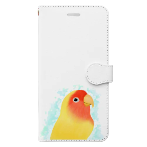 ほんわかコザクラインコ　ルチノー【まめるりはことり】 Book-Style Smartphone Case