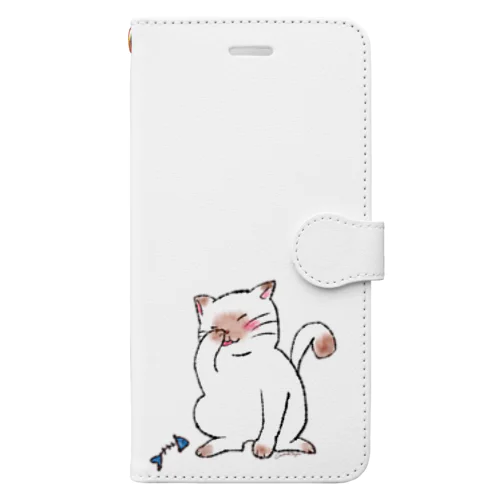 美味しかったにゃ♪ Book-Style Smartphone Case