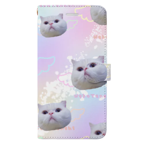 夢カワイイねこ天使（大群） Book-Style Smartphone Case