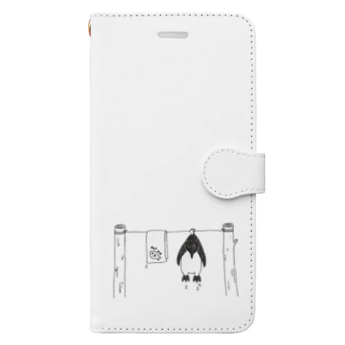 干されるペンギンさん Book-Style Smartphone Case