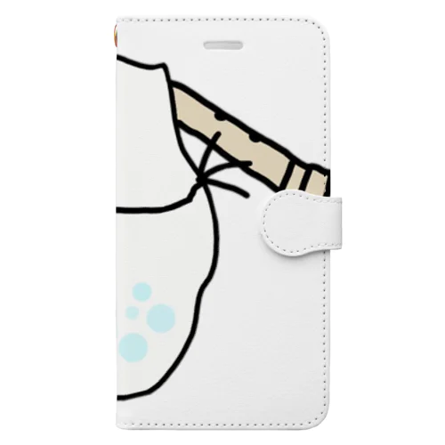 尺八を吹くミジンコ Book-Style Smartphone Case