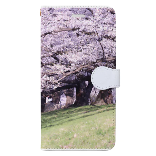 桜並木 手帳型スマホケース