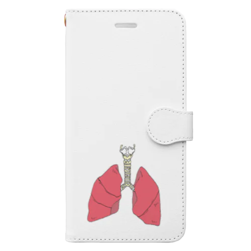 肺　内臓　lung　NO.20 Book-Style Smartphone Case