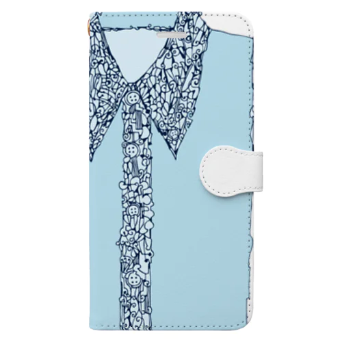 ベビーブルーのシャツ Book-Style Smartphone Case