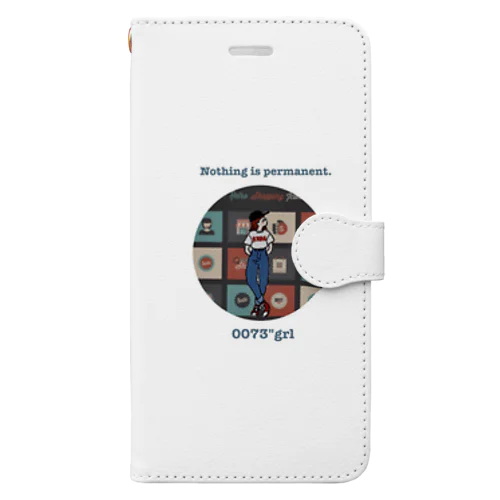 レトロガールロゴイラスト Book-Style Smartphone Case