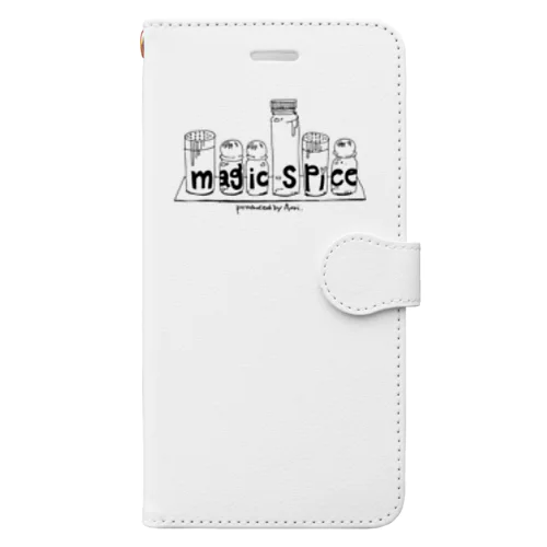 ★magic spice 手帳型スマホケース　White Book-Style Smartphone Case