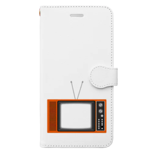 レトロな昭和の可愛いテレビのイラスト 画面オン Book-Style Smartphone Case