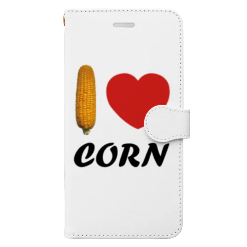 I love corn　とうもろこし 手帳型スマホケース