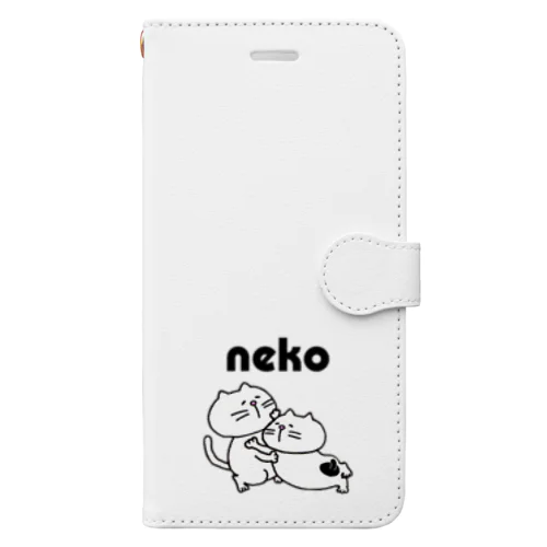 やる気のないネコ（ひしめき愛） Book-Style Smartphone Case