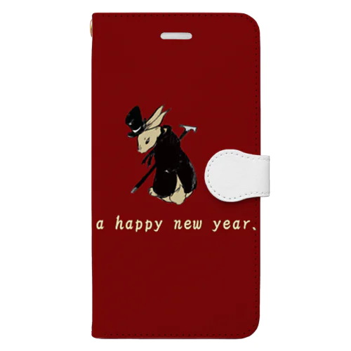 happy　new  year Book-Style Smartphone Case