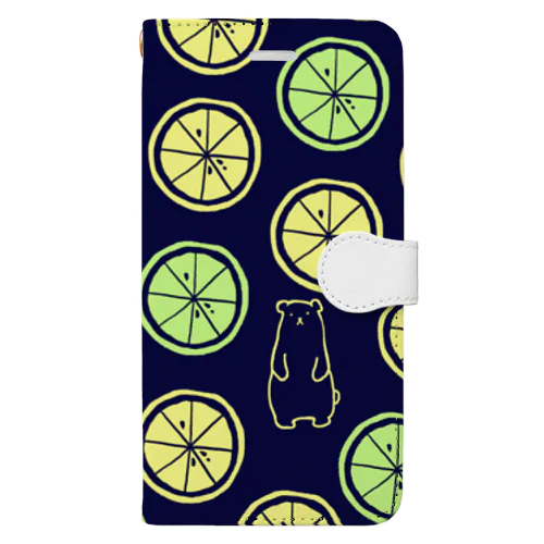 クマと檸檬に夏の夜 Book-Style Smartphone Case