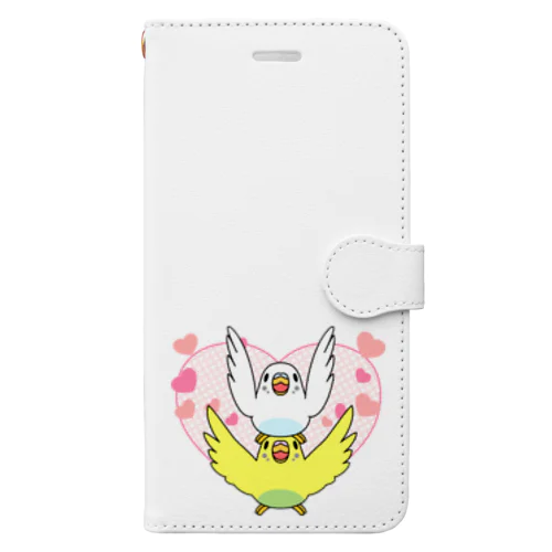 ラブリーセキセイインコ【まめるりはことり】 Book-Style Smartphone Case