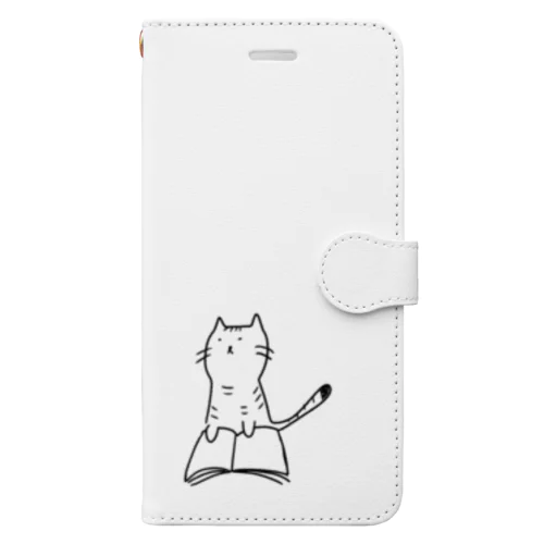 トラ猫と本 Book-Style Smartphone Case