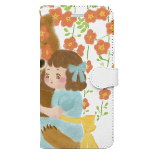 熊と女の子 Book-Style Smartphone Case