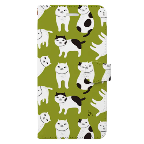 ねこファイブ若草 Book-Style Smartphone Case