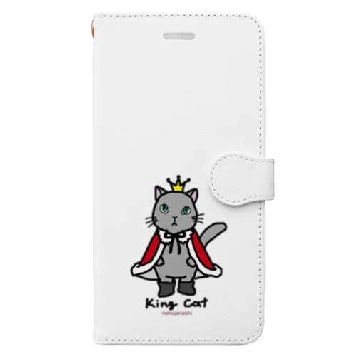 ねこの王様＊赤 Book-Style Smartphone Case