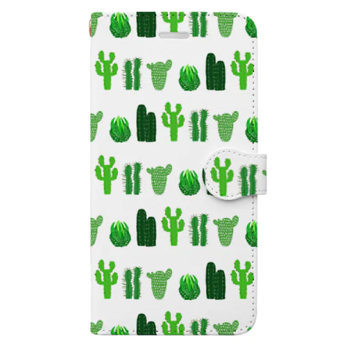 🌵カクタス🌵ホワイト🌵 Book-Style Smartphone Case