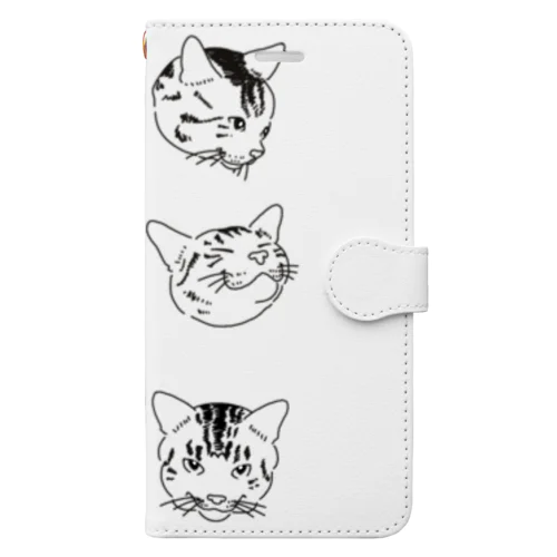 いっぱいシンプルむっきーちゃん Book-Style Smartphone Case