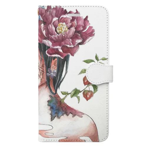 花を吐く Book-Style Smartphone Case