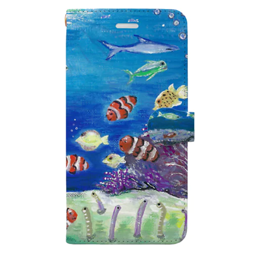 海の生き物たち Book-Style Smartphone Case