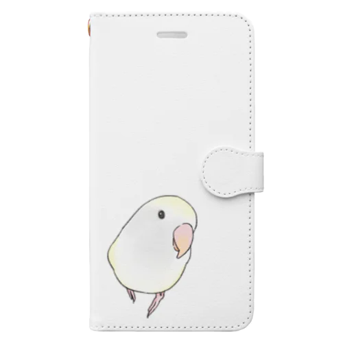 コザクラインコ　バイオレットパイドちゃん【まめるりはことり】 手帳型スマホケース