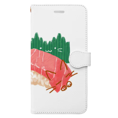 すしにゃん(いくら・トロ) Book-Style Smartphone Case