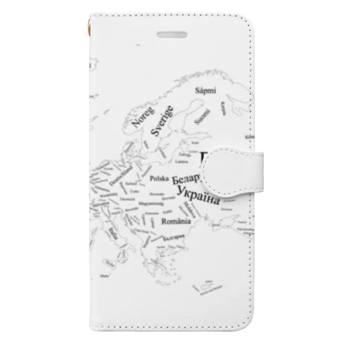 各国言語で各国自称マップ ~黒・少数言語ver.~ Book-Style Smartphone Case