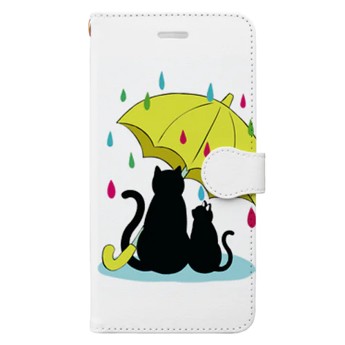 猫の雨宿り 手帳型スマホケース