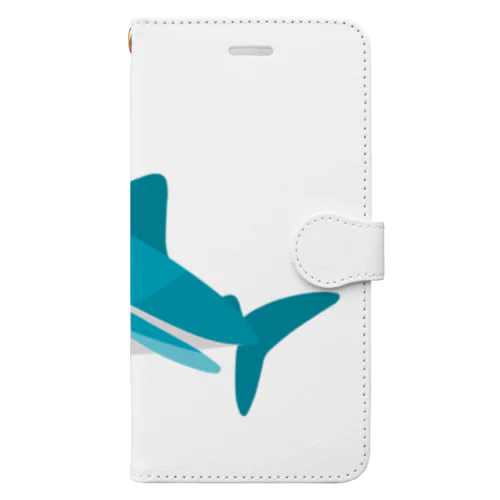 シンプルなサメ Book-Style Smartphone Case