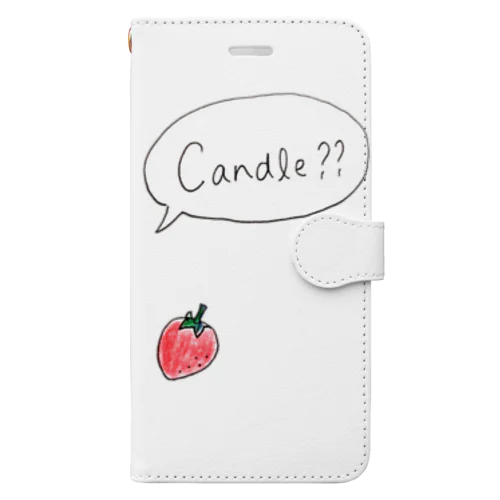 いちごのキャンドルケーキ Book-Style Smartphone Case