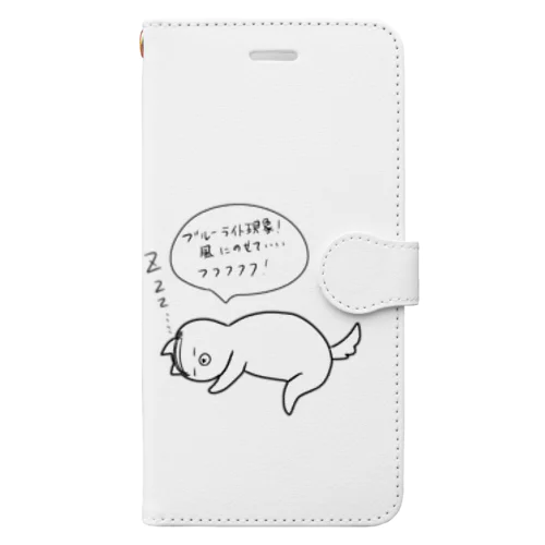 寝るバーコード犬寝言付き Book-Style Smartphone Case