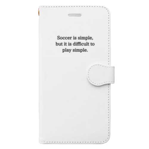 【黒文字】【名言】【クライフ】Soccer is simple, but it is difficult to play simple. Book-Style Smartphone Case