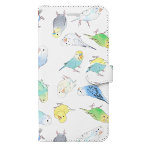 めっちゃセキセイインコちゃん【まめるりはことり】 Book-Style Smartphone Case