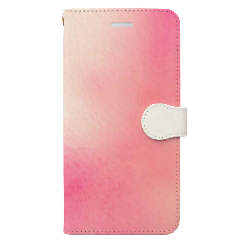 Peach pink　水彩 Book-Style Smartphone Case