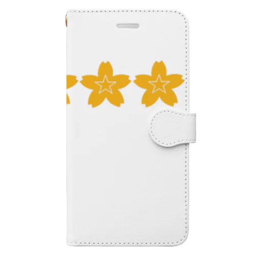 星桜紋（ゴールド）　Star cherry blossom Crest (Gold) 手帳型スマホケース