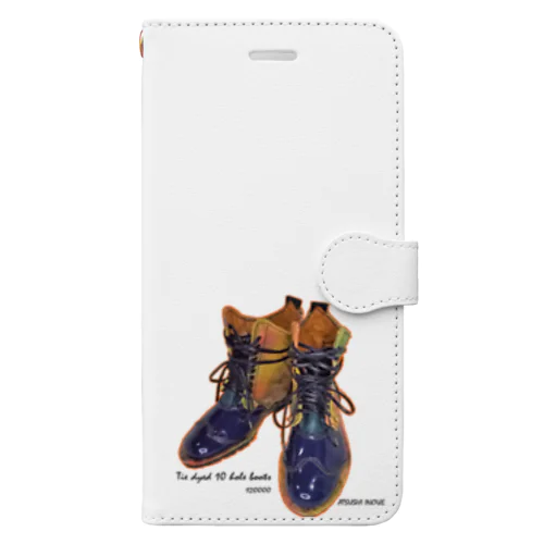Tie dyed 10 hole boots orange stitch Book-Style Smartphone Case