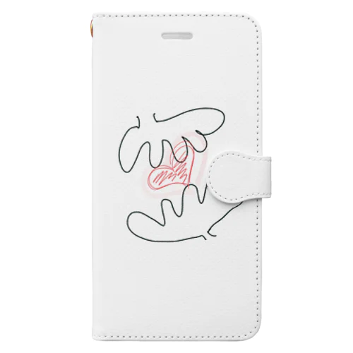 ❤️& 🤲（ハートと手） Book-Style Smartphone Case