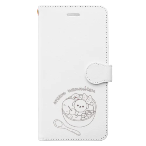 cream wanmitsu Book-Style Smartphone Case