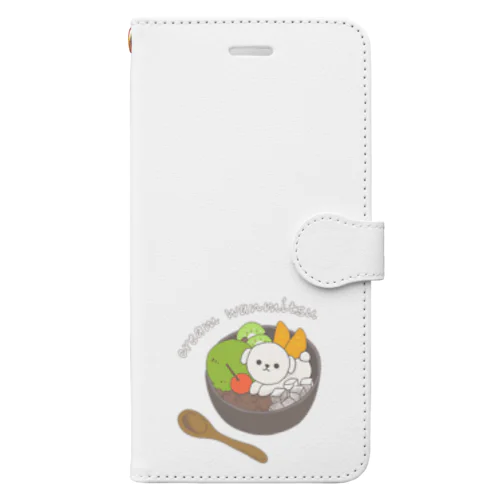 cream wanmitsu(色付き) Book-Style Smartphone Case